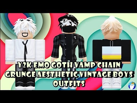 20 Y2K Emo Goth Camp Chain Grunge Aesthetic Vintage Boys Roblox Outfits (mix)