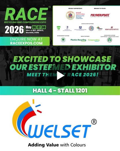 #polymerupdate #race2026 #racetorecycle #ewaste #rubber #textiles #exhibitorspotlight #welset #masterbatches #polymercompounding #plasticsindustry #colormasterbatch #plasticprocessing… | RACE Conferences