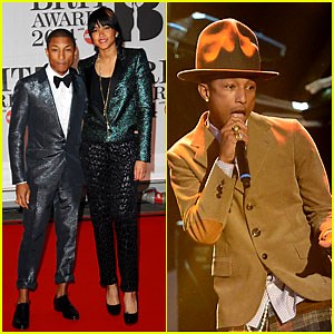 Pharrell Williams Performs ‘Happy’ at BRIT Awards 2014 (Video)