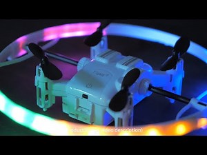 An Entire Lightshow with ONE drone! New FLYKIT Mini Drone Spinning Light Ring Toy Drone - Review