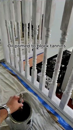 Painting Stained Oak Railings Iron Ore | Strongsville Interior Painters