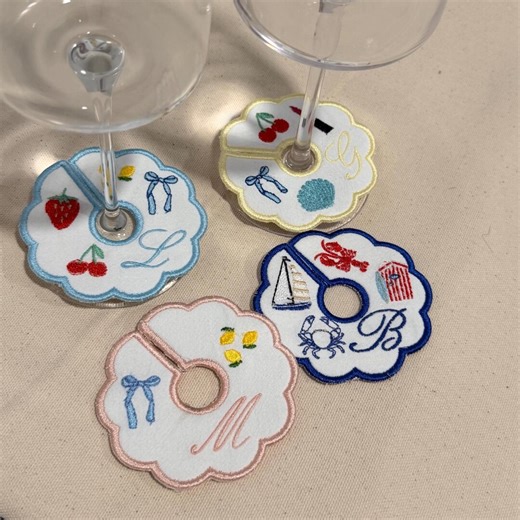 Personalized Wine Glass Tags | Reusable Drink Markers for Parties, Bachelorette - Etsy