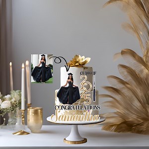Custom 3D Graduation Cake Topper 2025 | Personalized Graduate Photo and Name | Unique Graduation Party Decorations | Graduation Keepsake - Etsy
