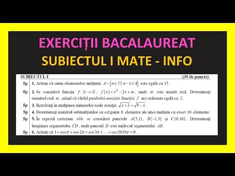 BACALAUREAT MATEMATICA SUBIECTUL I REZOLVAT PROFIL REAL MATE INFO 2023 SIMULARE EXERCITII M1