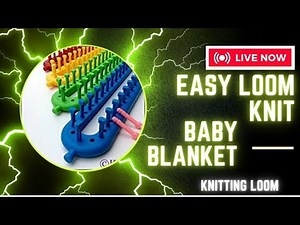 Easy loom knit baby blanket|بطانية بيبي بالنول المستطيل