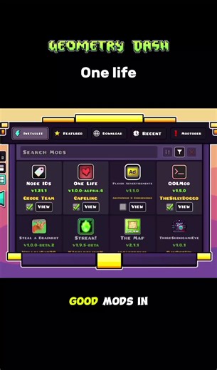 ‏Geometry Dash | One Life #geometrydash #geode #gd #viral #mod