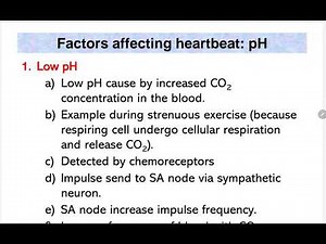 8.1 (d) Factors that affect heartbeat rate _ pH and Temperature