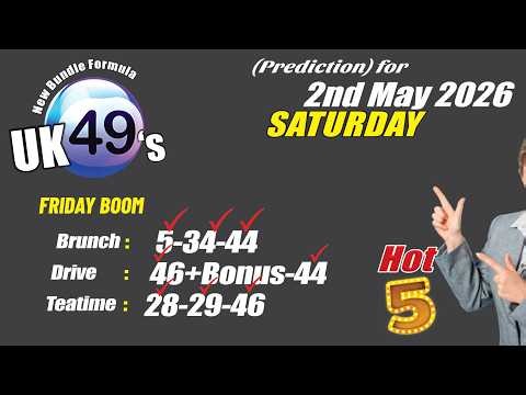 UK49 Lunchtime Prediction | 2-May-2026 | UK49s Prediction Today Saturday‪@LotteryPredictors‬