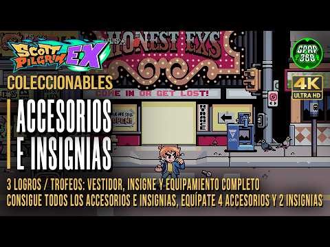 Scott Pilgrim EX | Guía de TODOS los Accesorios y las Insignias (3 Logros / Trofeos: Vestidor...)