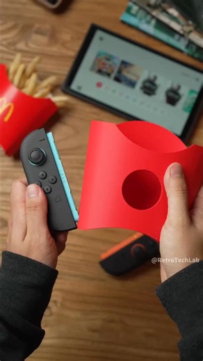 RetroTech Lab on Instagram: "Fries + Gaming at the same time. 3D printing is actually so fun. #bambulab #bambuletsmakeit @bambulab_official"