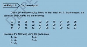 Activity 11:Go, Investigate!Given 50 multiple-choice items i... | Filo