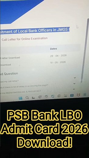 Punjab & Sind Bank LBO Admit Card 2026 Out 🔥 Download Call Letter @ punjabandsindbank.co.in