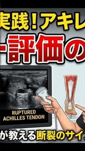 「手術か保存か、エコーで決まる！アキレス腱断裂の判断法」#アキレス腱断裂 #手術適応 #保存治療 #エコー評価 #整形外科 #スポーツ整形 #エコー実践 #理学療法士#バタバタ先生 #shorts