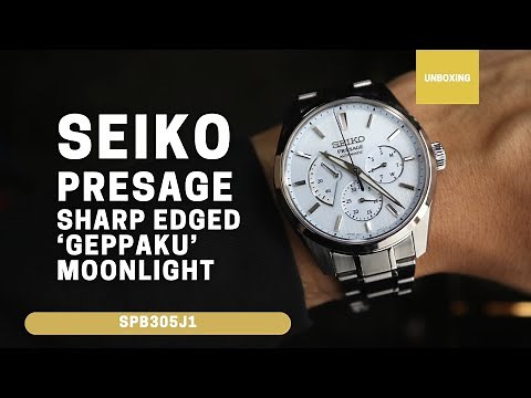 Unboxing Seiko Presage Sharp Edged ‘Geppaku’ Moonlight SPB305J1 SPB305