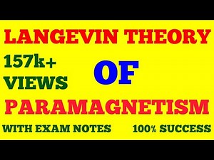 LANGEVIN THEORY OF PARAMAGNETISM || CLASSICAL LANGEVINS THEORY OF PARAMAGNETISM || WITH EXAM NOTES |