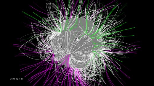 NASA Scientific Visualization Studio | Solar Cycle 25 - the Solar Magnetic Field from Solar Minimum to Pole Flip