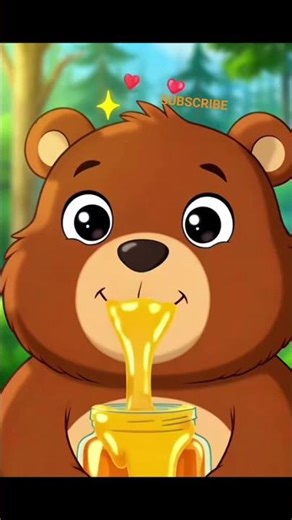 Cute bear eating honey #cute #honey #cartoon