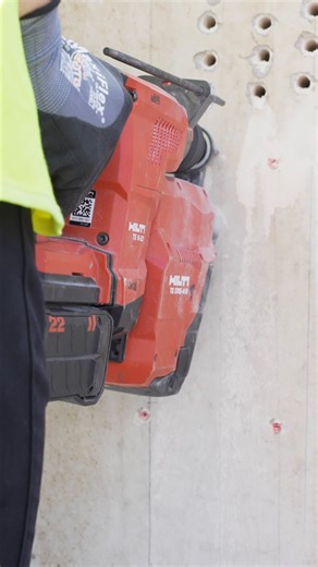 Concrete doesn’t stand a chance. Watch until the end to see how many holes our Hilti B22-170 (8.0Ah) battery can drill before calling it quits. More work. Fewer interruptions. #Hilti #ConstructionTools #Productivity | Hilti