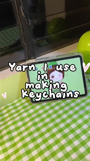 Yarn i use in making keychains 💚 #crochet
