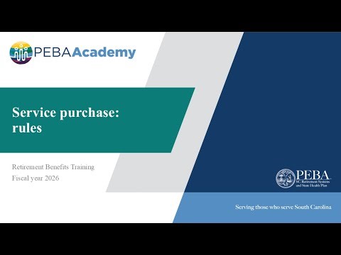 FY2026 Retirement Benefits Training | Service purchase: rules