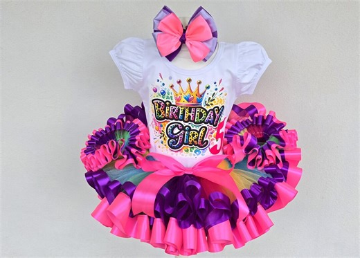 Rainbow Tutu Birthday Outfit: Custom Toddler Costume - Etsy