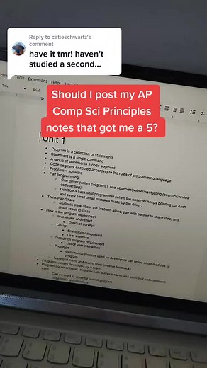 Sharing AP Comp Sci Principles Notes | Comment Your Thoughts!