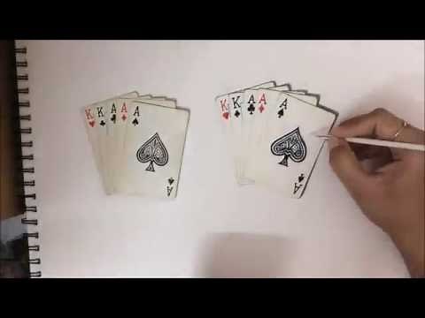 How to draw playing cards | 3D drawing on paper