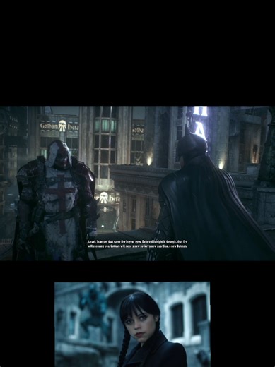 the prophecy has been foreshadowing Alpha Werewolfs and Gotham need a new guardian but didn't no you needed batman arkham knight / Woe on the Open road Wednesday similarities #batmanarkhamknight #wednesday