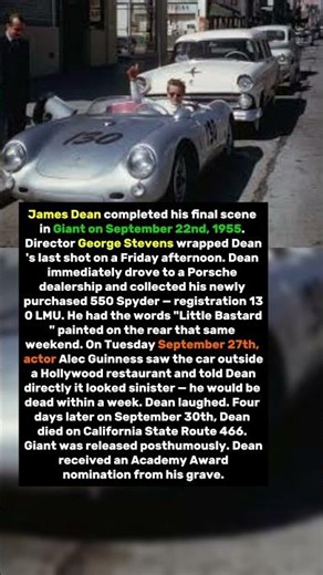 James Dean Finished Filming Giant on a Friday. He Died in His Porsche the Following Tuesday