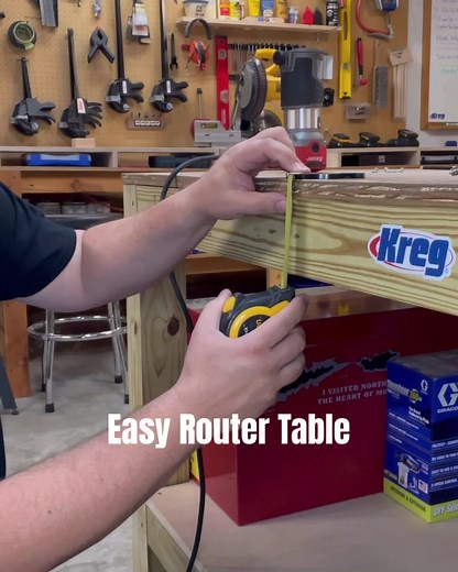 Easy and cheap DIY router table for small workshops. #workshop #woodworking #trimrouter #diy #tutorial
