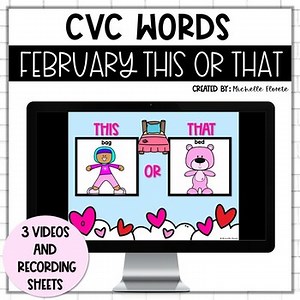 CVC Words | This or That CVC Fluency | February Brain Breaks