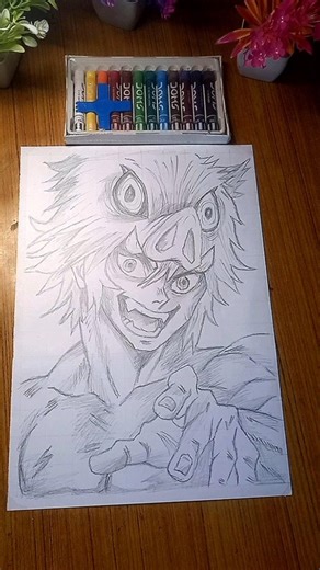 Only Anime Fan 🔥Inosuke Hashibira art from Demon slayer#inosukehashibira#art#demonslayer#trending