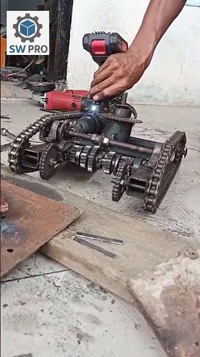 Grinder-Powered Custom Track Drive System