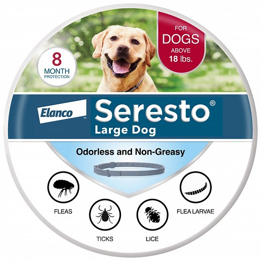 Seresto Flea & Tick Collar For Dogs Over 18 lbs., Vet-Recommended, 8 Month Protection