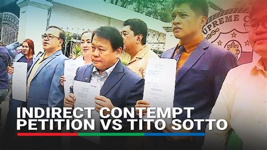 Lawyers Manuelito Luna, Ferdinand Topacio, and Harold Respicio file a petition for indirect contempt against Senate President Vicente Sotto III at the Supreme Court in relation to the impeachment of Vice President Sara Duterte. The lawyers are supported by ex-congressman Jing Paras. — Report from Adrian Ayalin, ABS-CBN News | ABS-CBN News