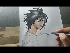 How to draw L from Death note step by step