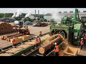 Inside Wood Sawmill Factory – (Full Process) How Oak Becomes Military Crates