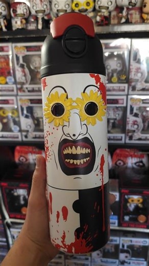 New Terrifier Art The Clown Water Bottle From Spencer's Gifts! #terrifier