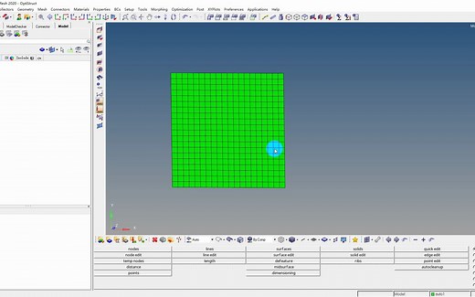 optistruct简单平板模态频响分析
