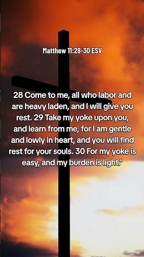 Matthew 11:28-30 ESV Bible Verses of the Day. Bible motivation. Christianity & Faith. Jesus Christ.