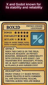 BOX2d is a C plus plus based 2D physics engine