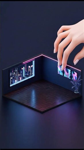 Cyberpunk futuristic bedroom with neon vibe