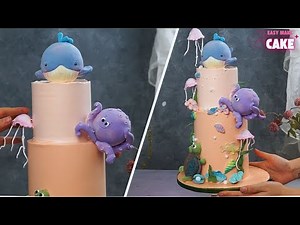 Cute Ocean Themed Birthday Cake is the BEST Way to Make a Splash