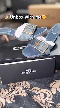 🚨Unbox with me🚨Coach Margot sandal in Loved Denim #unboxing #coach #sandals #fashion #shoes