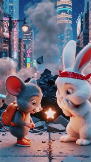 Rabbit & Mouse Save the Magic Star! 🌟🐰🐭 #Shorts#3DCartoon#RabbitAndMouse#MagicStar#FunnyAnimation