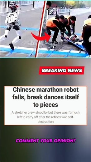 China marathon robot falls breakdance malfunction #Shorts #Viral #Robot #AI #China #viral #trending