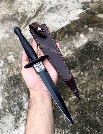 British Army Fairbairn Sykes Commando Dagger Knife: Black Powder Coated, Carbon Steel Blade - Etsy