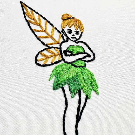Hello everyone, Today my new work about Tinker bell embroidery design for baby dresses. Is this beautiful? Thanks for watching. #embroidery #tinkerbell #babydressembroidery #Handembroidery #Uniquedesign | Rifahs ideas