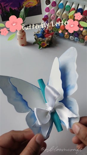 Butterfly 🦋 Letter ✉️ #diy #shorts #butterfly