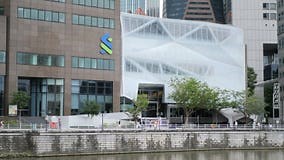 Singapore 1 june 2022. standard chartered bank logo on financial building